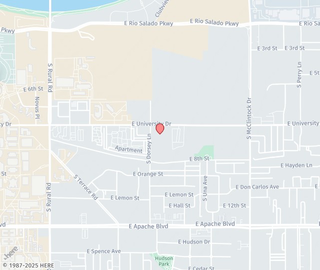 Location Map: 1301 E University Dr Tempe, AZ 85288