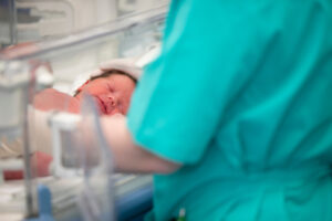 Newborn in hospital with nurse who was NRP trained in Tempe, AZ